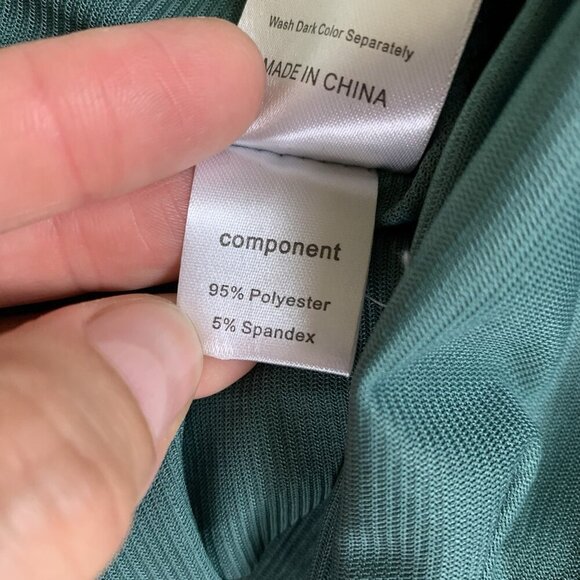 Valolia Green Boho Tunic Top Long Sleeve Floral Flowy Artsy Stretch XXL - Picture 6 of 6